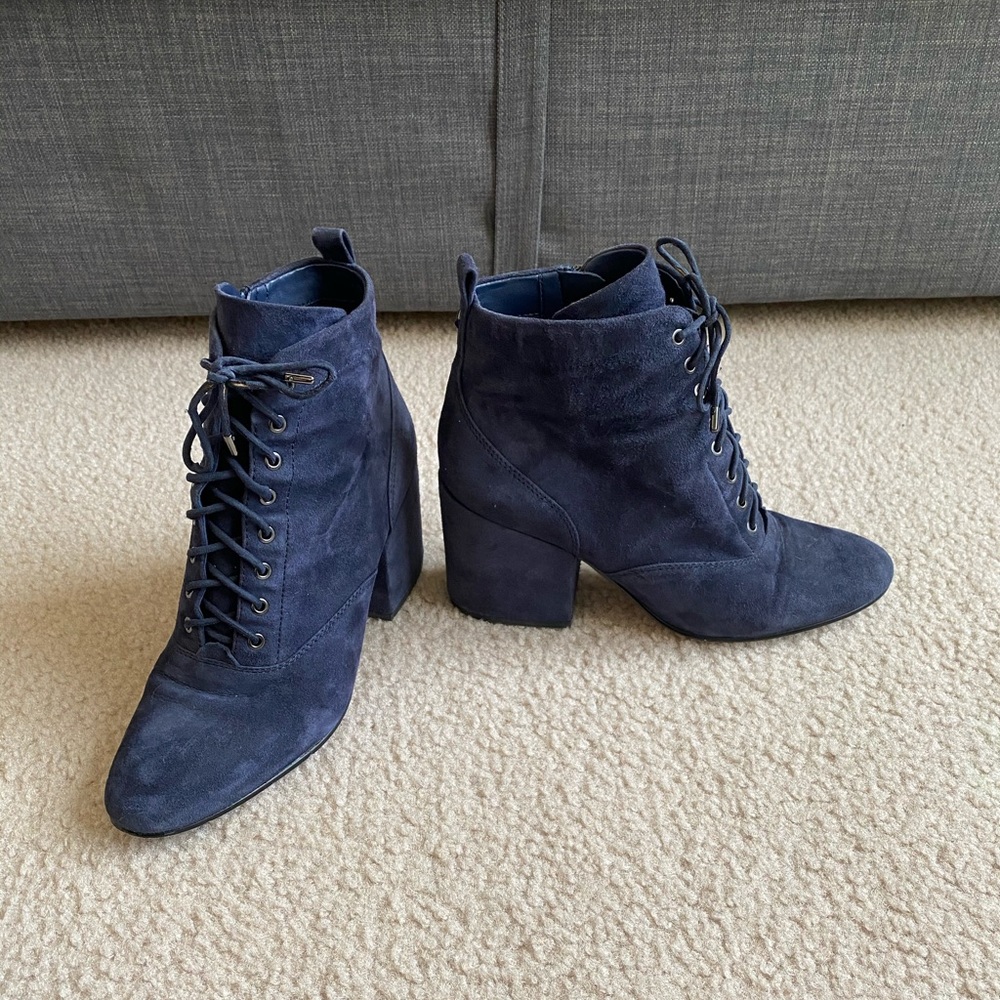 Sam Edelman Navy blue Tate lace up boots in 8
